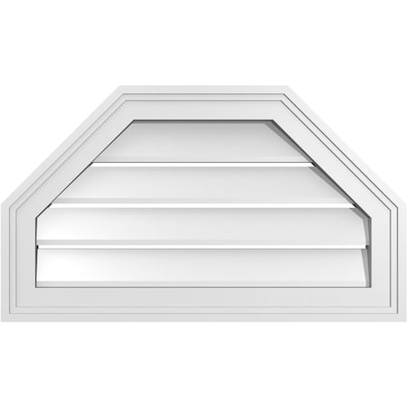 Ekena Millwork Octagonal Top Surface Mount PVC Gable Vent w/ 2"W x 1-1/2"P Brickmould Frame, 24"W x 14"H GVPOT24X1402SF